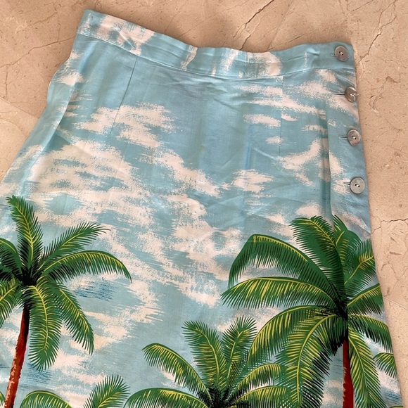 PALM TREES/FLORAL LONG SKIRT - Picture 3 of 7